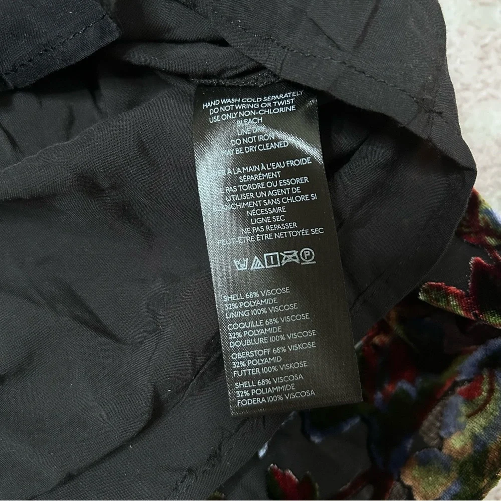 NWT Anthropologie Somerset Floral Velvet Mini Dress Size Small Boho Fall Event - Picture 7 of 14